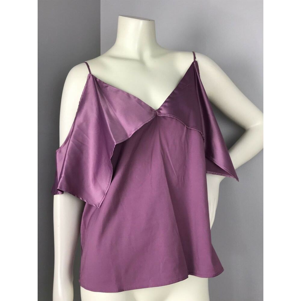 NSR Lavender Spaghetti Strap Cold Shoulder Blouse Womens M